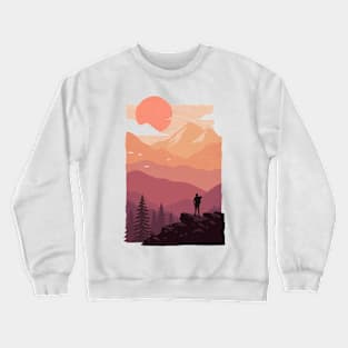 Sun Rises Over The Big Mountain - Wanderlust Crewneck Sweatshirt